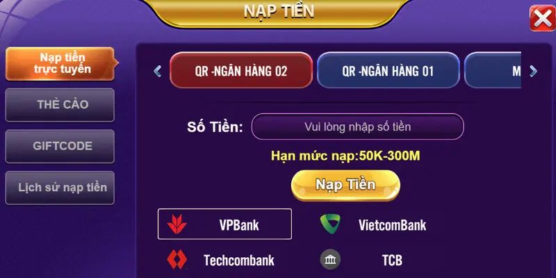 Nạp tiền 68 Game bài - gamebaii.io
